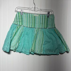 Vintage 2000s Y2K Limited Too Pleated Skirt Girls 14 Blue Plaid Built-In Shorts